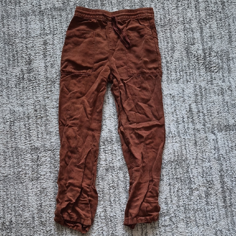 Casual Rust Drawstring Jogger Pants
